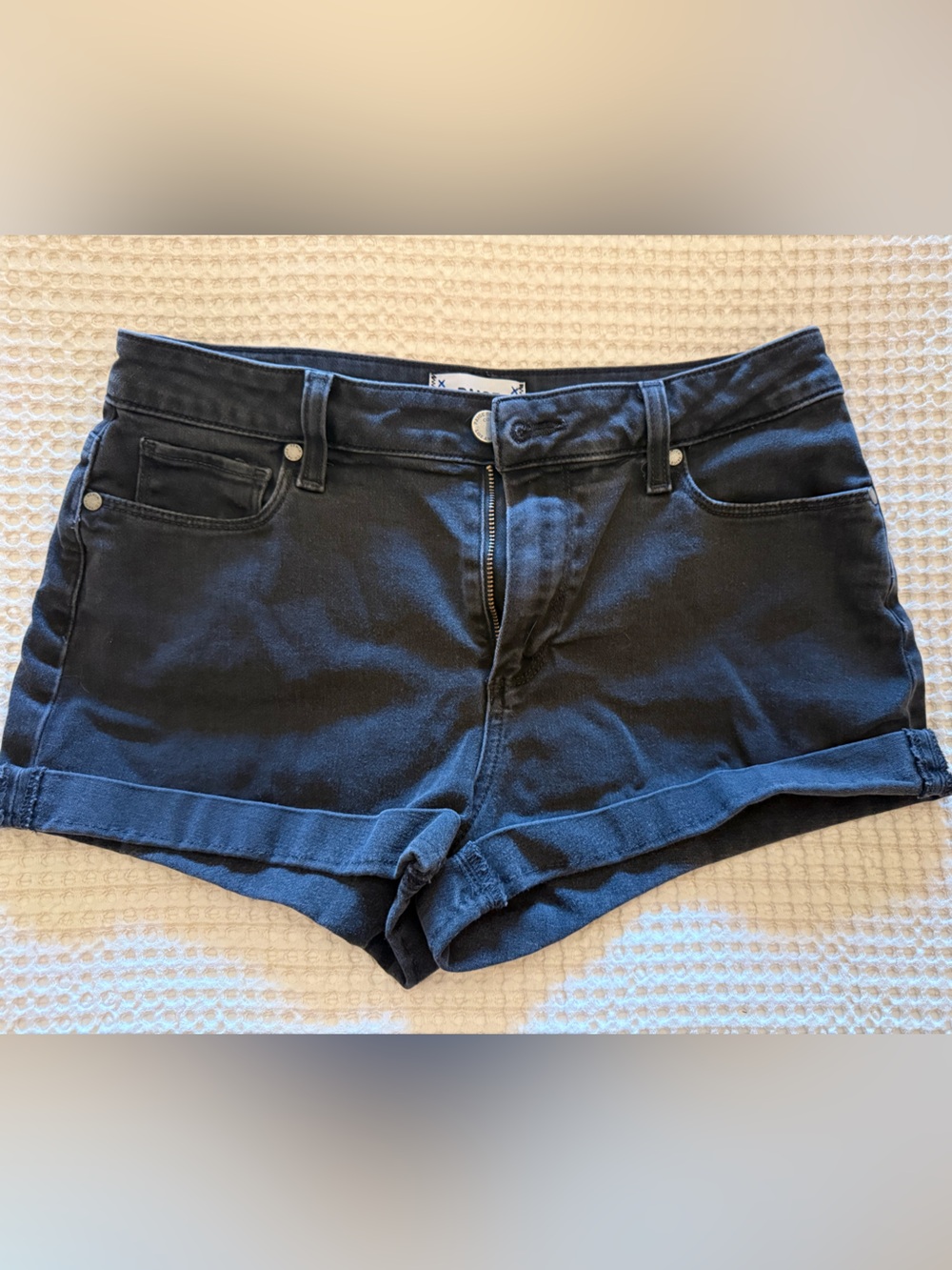PAIGE Black Denim Shorts